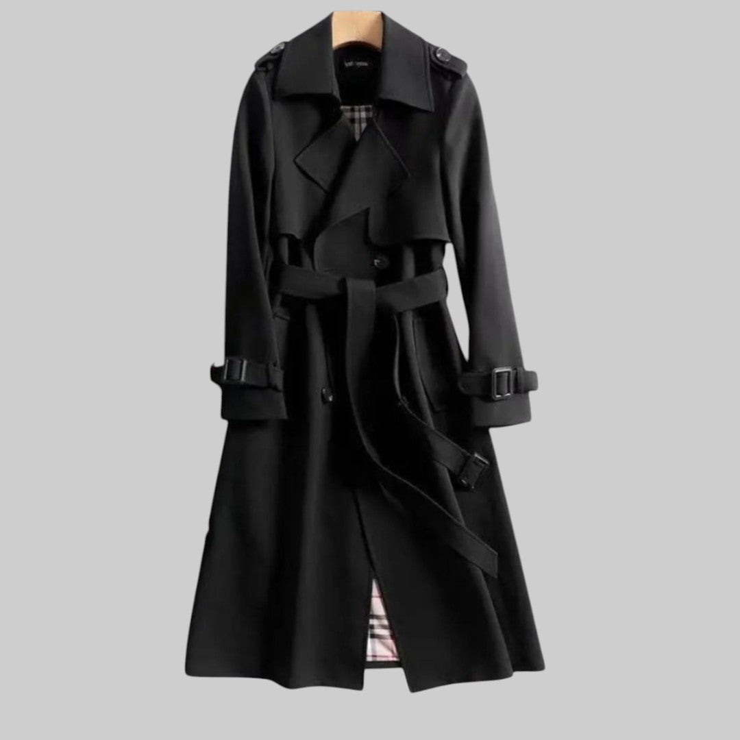 Märta | Trenchcoat Dam klassisk med bälte och lång modell