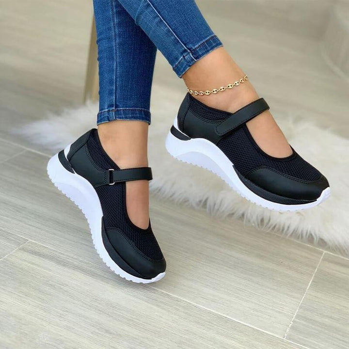 Ortopediska sneakers med kardborreband för dam, andningsbara