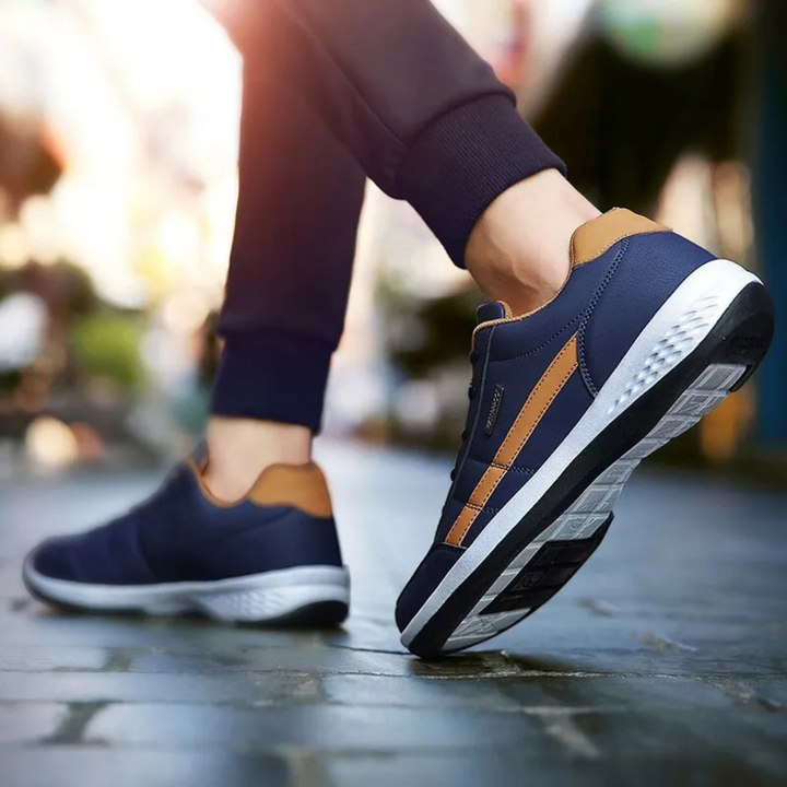 Henrik | Sneakers herr i läder med snörning