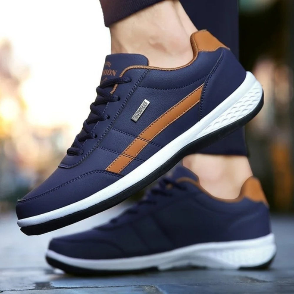 Henrik | Sneakers herr i läder med snörning