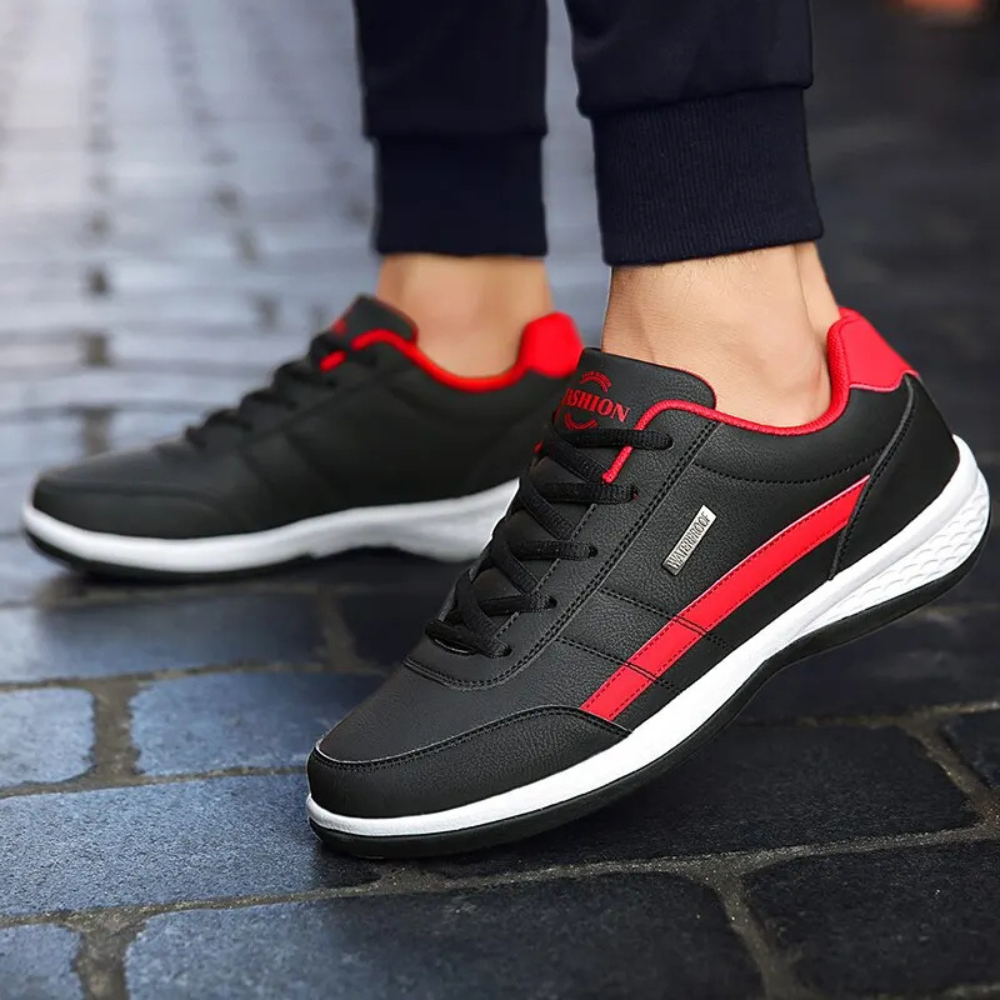 Henrik | Sneakers herr i läder med snörning