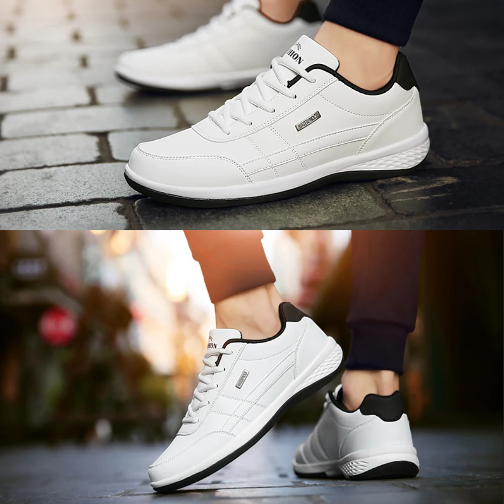Henrik | Sneakers herr i läder med snörning