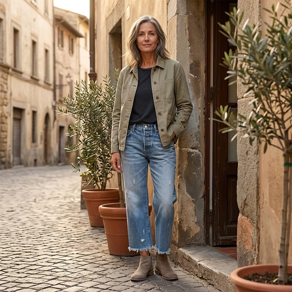 Raka, korta jeans med fransar för dam