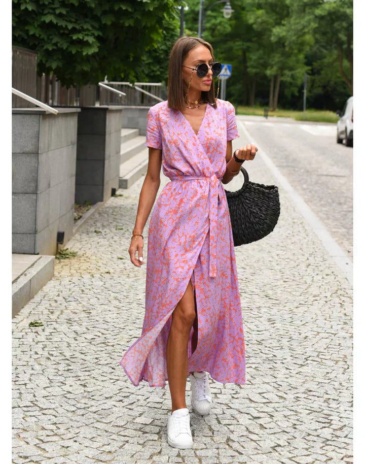 Elegant v-ringad midiklänning