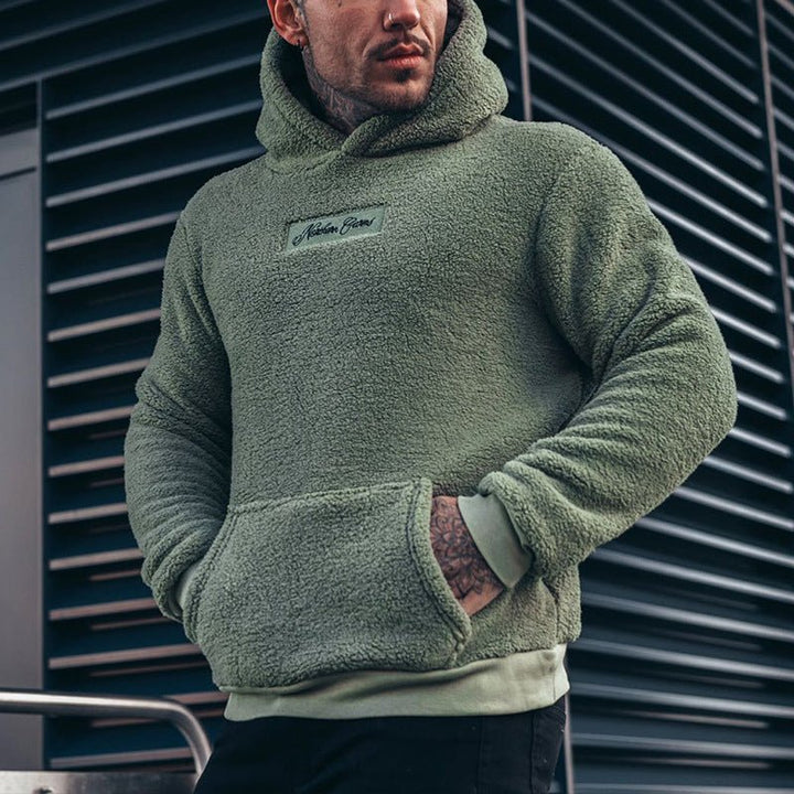Gustav | Hoodie Herr med sherpafoder och känguruficka