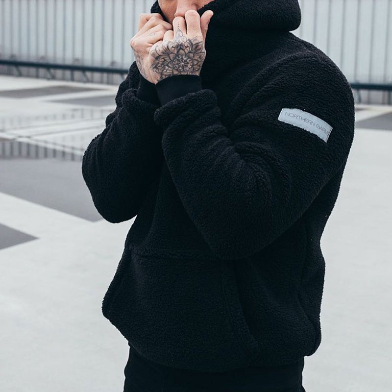 Gustav | Hoodie Herr med sherpafoder och känguruficka