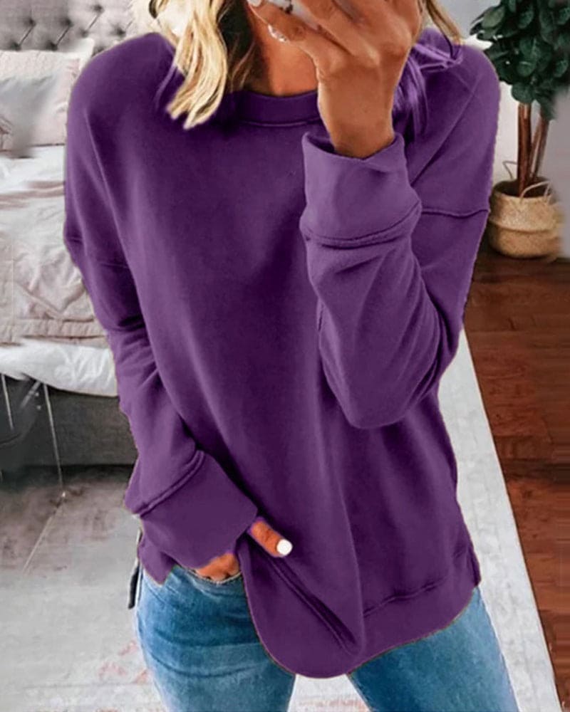 Ebba | Sweatshirt dam med rund hals och ledig passform