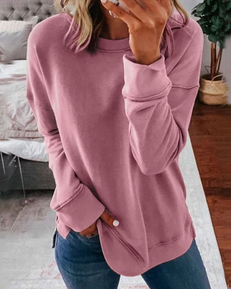 Ebba | Sweatshirt dam med rund hals och ledig passform