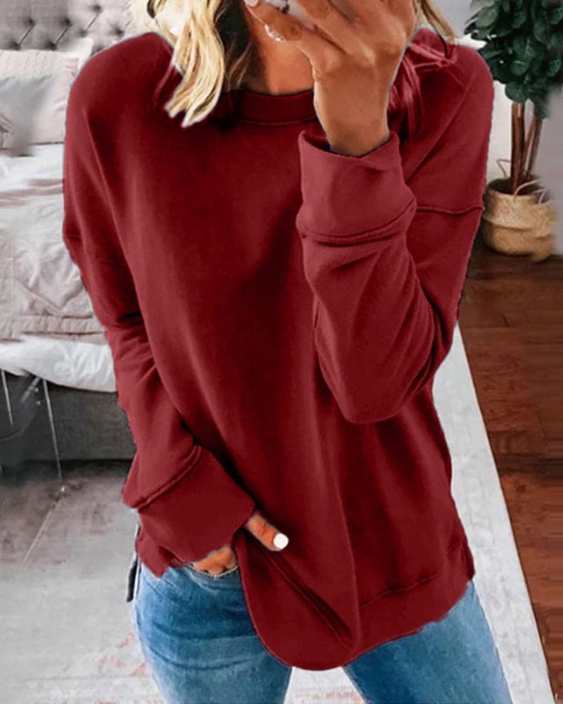 Ebba | Sweatshirt dam med rund hals och ledig passform