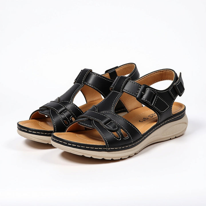Damslip-on sandaler med stöd för hålfoten, minimalistiska