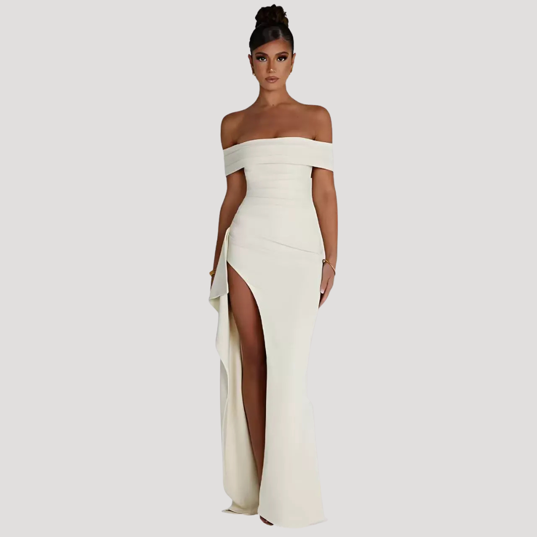 Maxiklänning med bar axel