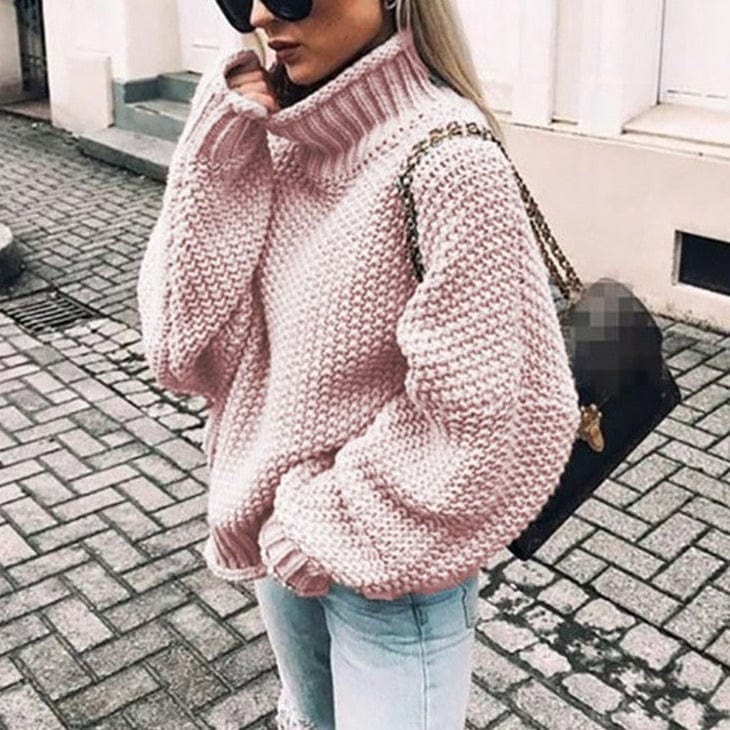 Astrid | Stickad tröja dam oversized med polokrage