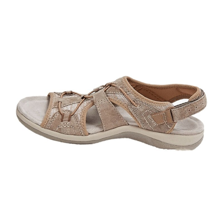 Ortopediska öppna sandaler med bred rem för kvinnor