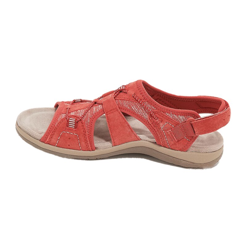 Ortopediska öppna sandaler med bred rem för kvinnor