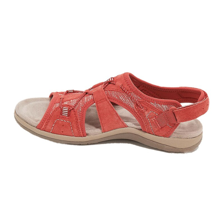 Ortopediska öppna sandaler med bred rem för kvinnor