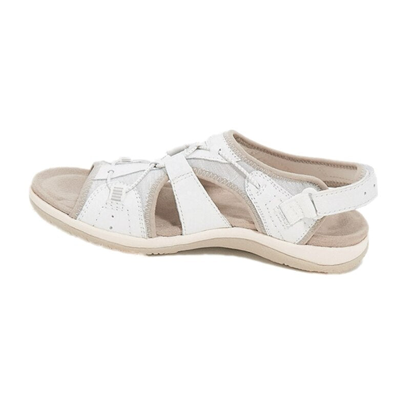 Ortopediska öppna sandaler med bred rem för kvinnor