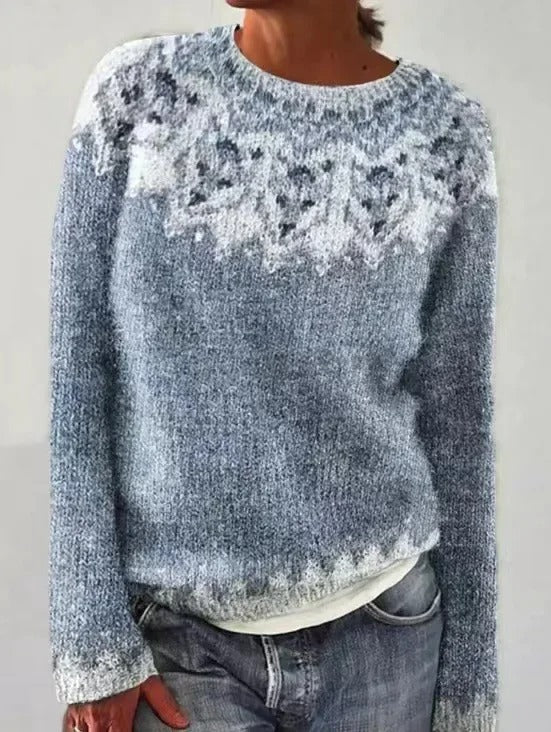 Freja | Stickad tröja Dam med Fair Isle-mönster