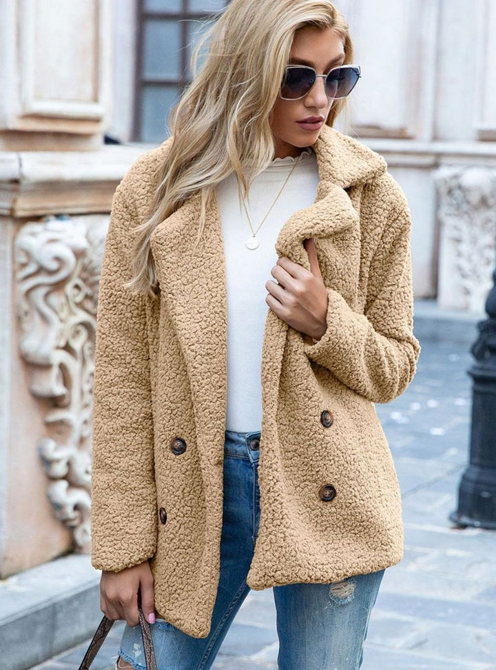 Hedda | Teddyjacka Dam Dubbelknäppt