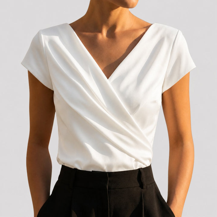 Linn | Blus Dam Omlott V-Ringad