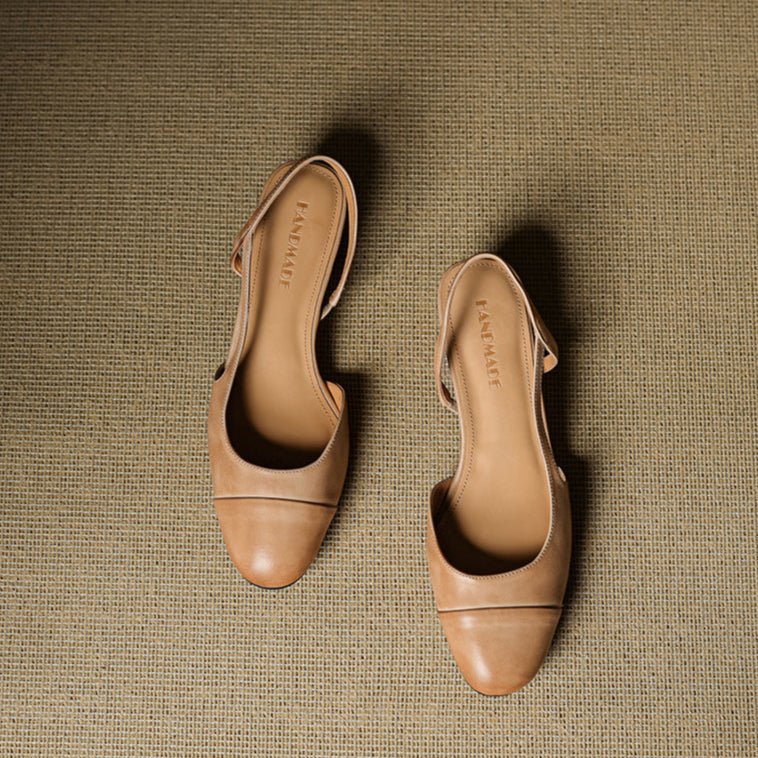 Linn | Pumps Dam Läder Slingback Blockklack