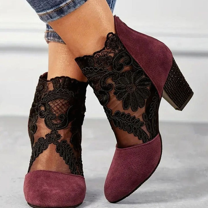 Elvira | Ankelboots Dam Spets Klack