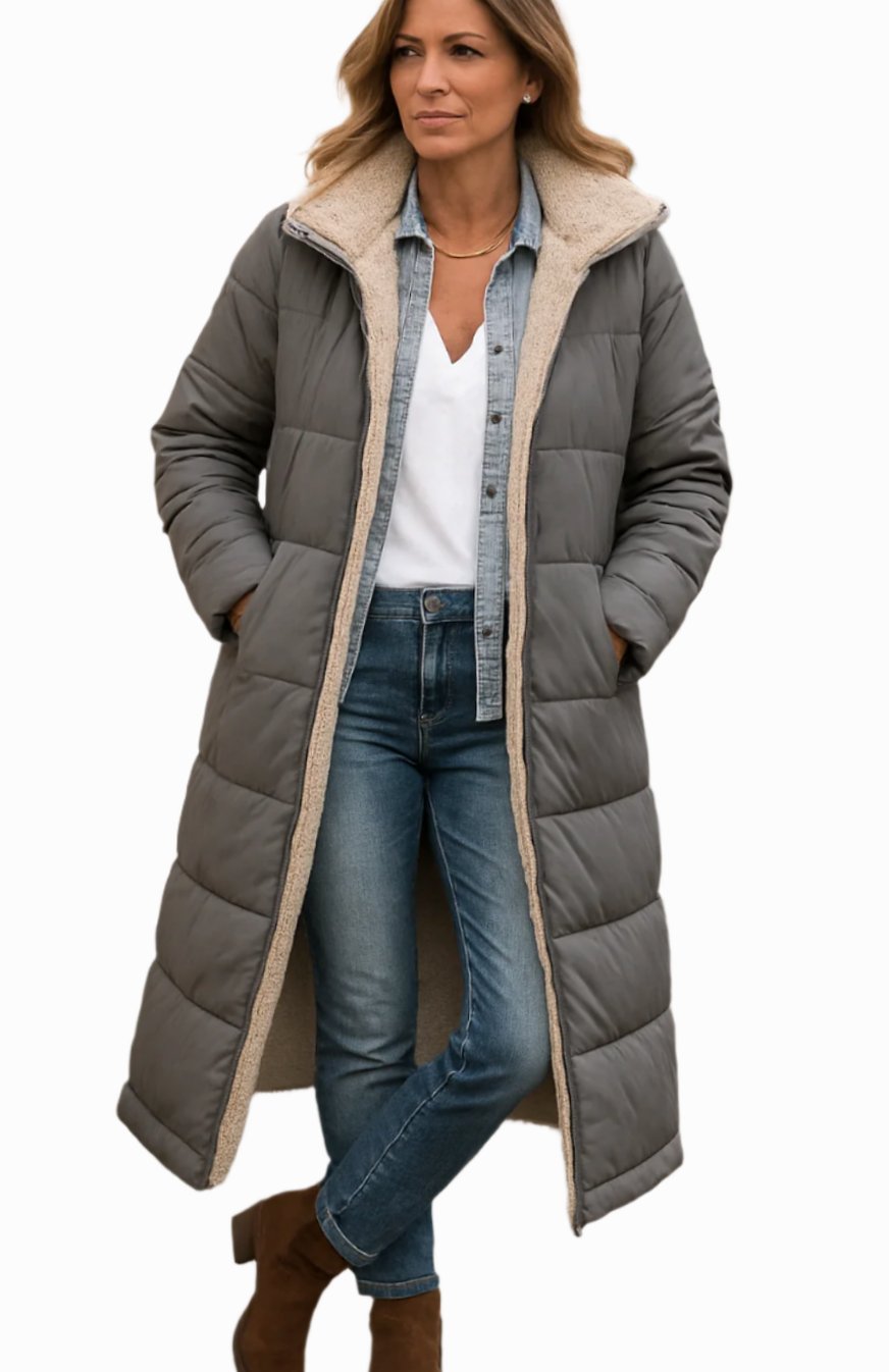 Amanda | Vinterkappa Dam Lång Sherpafodrad
