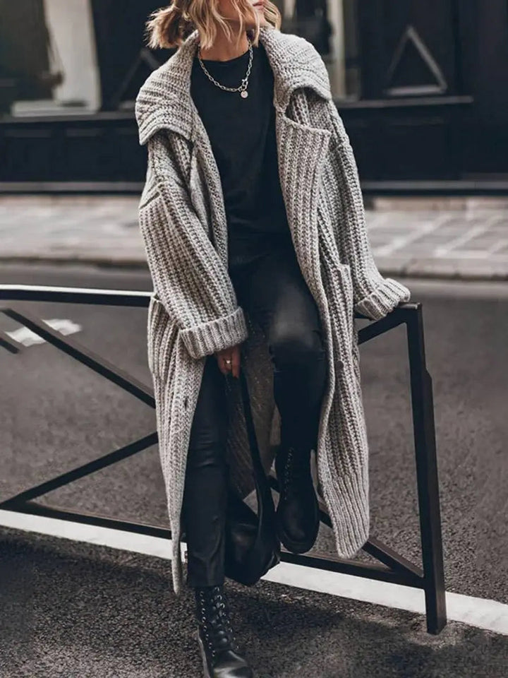 Karin | Långkofta Dam Grovstickad Oversized