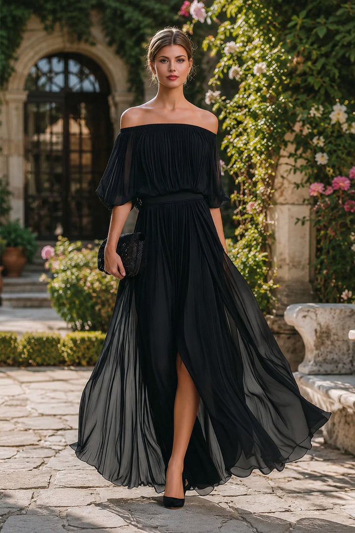 Cecilia | Maxiklänning Dam Plisserad Off-Shoulder
